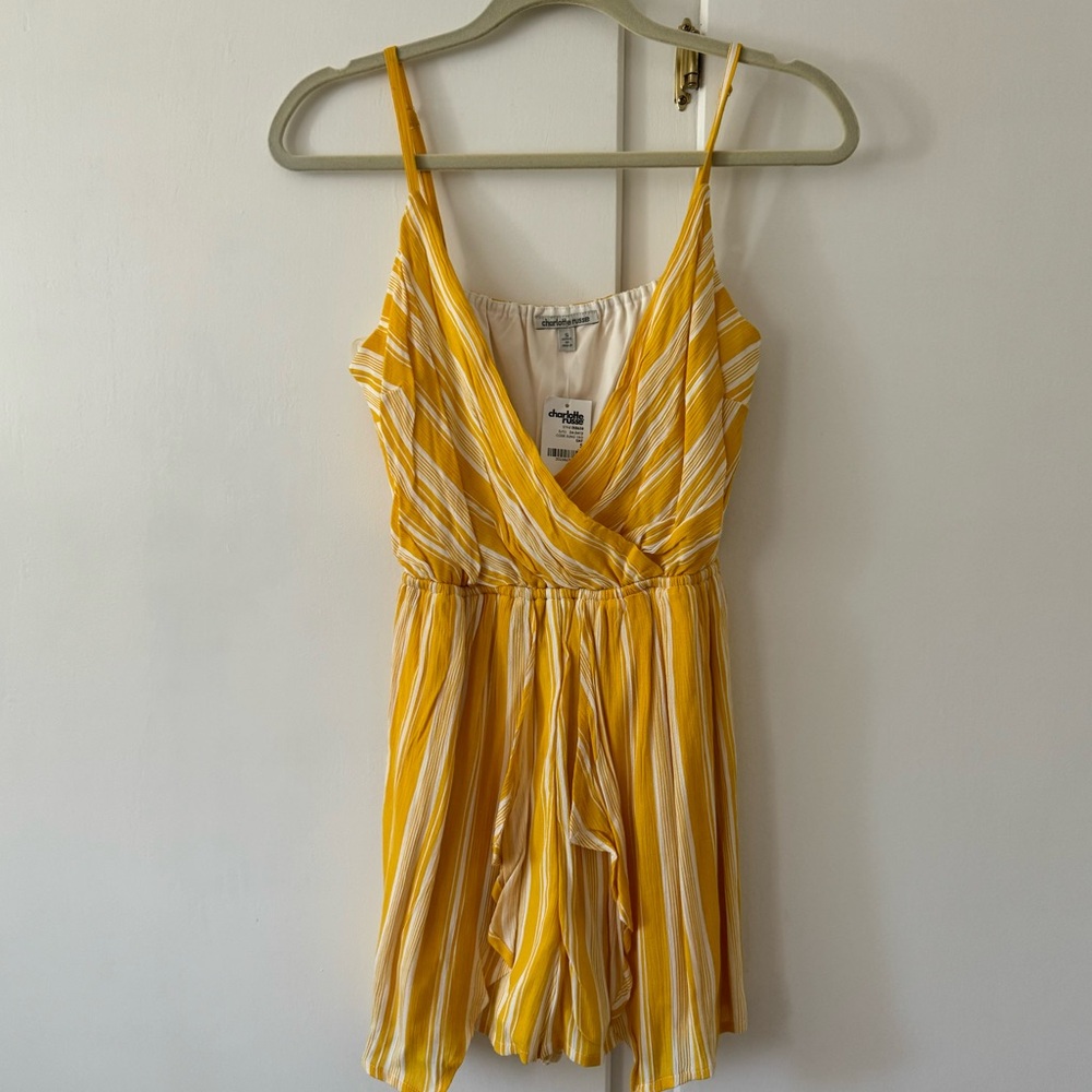 Charlotte Russe Stripe Yellow Romper